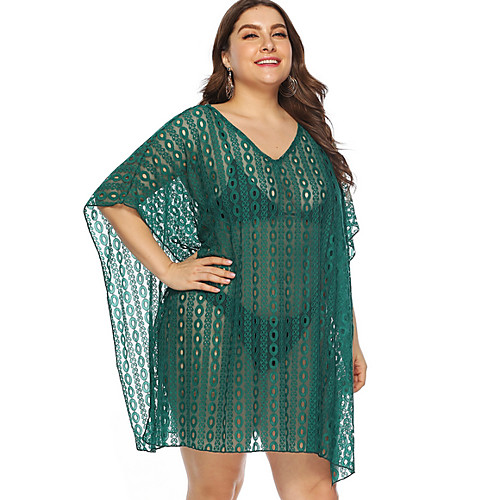 

Women's Cover-Up Swimwear Swimsuit - Solid Colored XL XXL XXXL Green