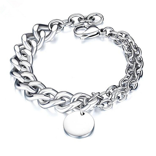 

Men's Chain Bracelet Classic Fashion Fashion Titanium Steel Bracelet Jewelry Silver For Party Evening Festival