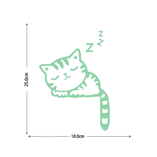 

Sleeping Luminous Stickers Cat Cat Ending Background Decoration Removable Stickers 2518CM