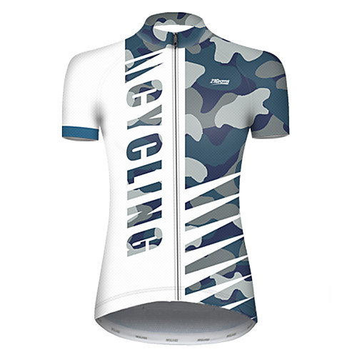 

21Grams Women's Short Sleeve Cycling Jersey Summer Nylon Polyester Camouflage Patchwork Camo / Camouflage Bike Jersey Top Mountain Bike MTB Road Bike Cycling Ultraviolet Resistant Quick Dry Breathable