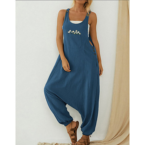 

Women's Blue Jumpsuit Onesie, Solid Colored S M L