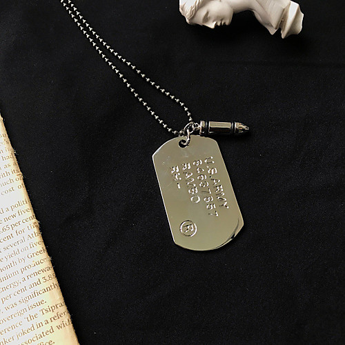 

Men's Pendant Necklace Necklace Punk Trendy Rock Fashion Chrome Silver 75 cm Necklace Jewelry 1pc For Anniversary Street Festival