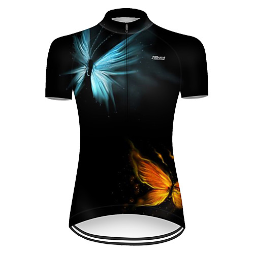 

21Grams Women's Short Sleeve Cycling Jersey Nylon Polyester RedBlue Butterfly Gradient Bike Jersey Top Mountain Bike MTB Road Bike Cycling Breathable Quick Dry Ultraviolet Resistant Sports Clothing