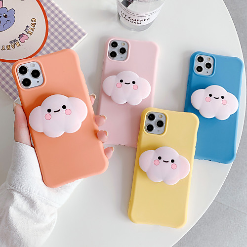 

Case For Apple 11 11Pro 11promax X XS XR XSmax simple candy color silicone cloud bracket TPU material ultra-thin mobile phone case