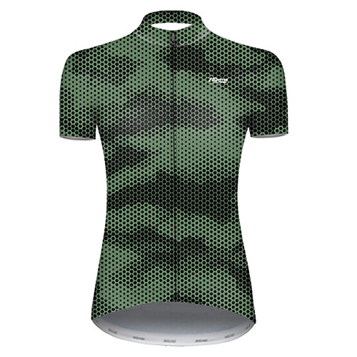 

21Grams Women's Short Sleeve Cycling Jersey Nylon Polyester Camouflage Polka Dot Camo / Camouflage Bike Jersey Top Mountain Bike MTB Road Bike Cycling Breathable Quick Dry Ultraviolet Resistant Sports