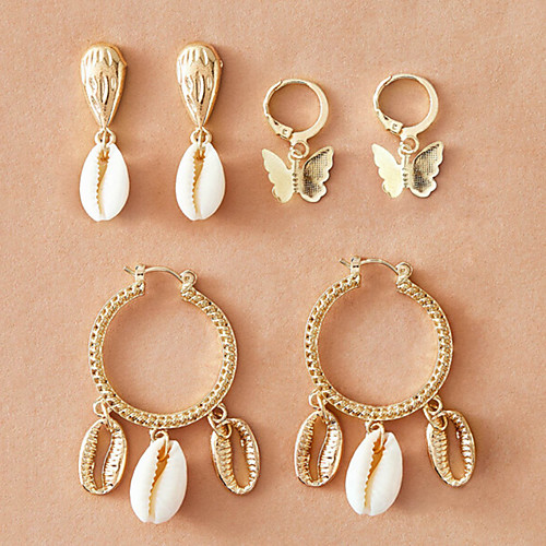 

Women's Drop Earrings Earrings Vintage Style Shell Classic Vintage Trendy Fashion Boho Shell Earrings Jewelry Gold For Gift Vacation Street Beach Festival 3 Pairs