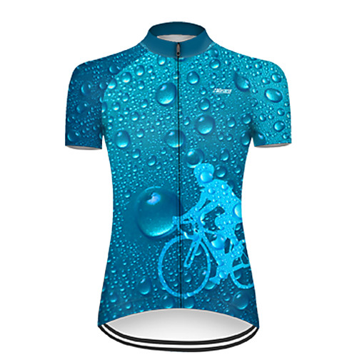 

21Grams Women's Short Sleeve Cycling Jersey Summer Nylon Polyester Blue Gradient 3D Bike Jersey Top Mountain Bike MTB Road Bike Cycling Ultraviolet Resistant Quick Dry Breathable Sports Clothing