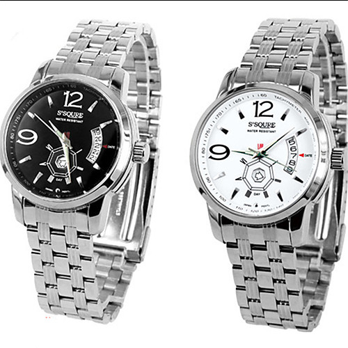 

Men's Mechanical Watch Automatic self-winding Stainless Steel 30 m Water Resistant / Waterproof Calendar / date / day Day Date Analog Fashion Cool - Black / Silver WhiteSilver One Year Battery Life