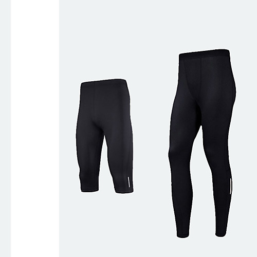 

Men's Running Tights Leggings Running Capri Leggings Compression Pants Athletic 3/4 Tights Leggings Bottoms Winter Fitness Gym Workout Running Jogging Training Reflective Butt Lift Quick Dry Sport
