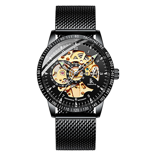 

Men's Mechanical Watch Automatic self-winding Stainless Steel Black Water Resistant / Waterproof Analog - Digital Classic - BlackGloden Black Black / Blue