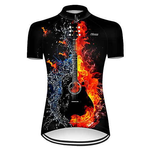 

21Grams Women's Short Sleeve Cycling Jersey Nylon Polyester Black / Red 3D Gradient Funny Bike Jersey Top Mountain Bike MTB Road Bike Cycling Breathable Quick Dry Ultraviolet Resistant Sports