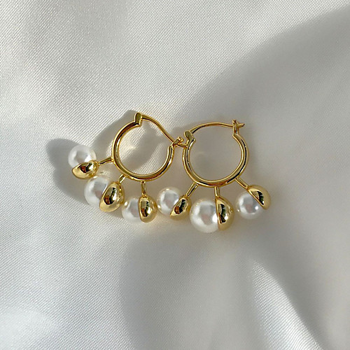 

Women's Pearl Earrings Statement Luxury Trendy Fashion Cool 18K Gold Plated Earrings Jewelry Gold For Formal Prom Date Street Festival