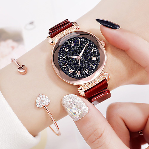 

Ladies Quartz Watches Elegant Fashion Black Blue Red Alloy Chinese Quartz Rose Gold Black Blue New Design Casual Watch 1 pc Analog One Year Battery Life