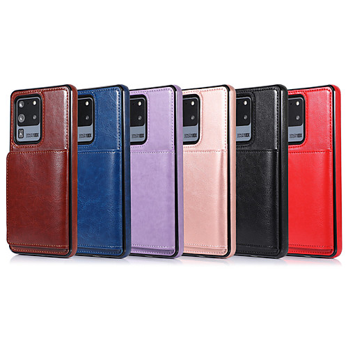 

Case For Samsung Galaxy S20/S20 Plus/S20 Ultra/S10/S10E/S10 Plus/S9/S9 Plus/S8/S8 Plus/Note 10/Note 10 Plus/Note 9/A10/A10E/A10S/A20 Card Holder / Shockproof Back Cover Solid Colored PU Leather / TPU