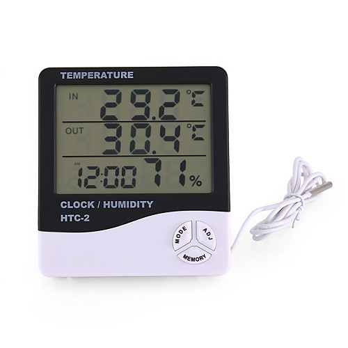 

HTC-2 Thermohygrometer Single Temperature Large Screen Household Electronic Thermohygrometer With Alarm Clock