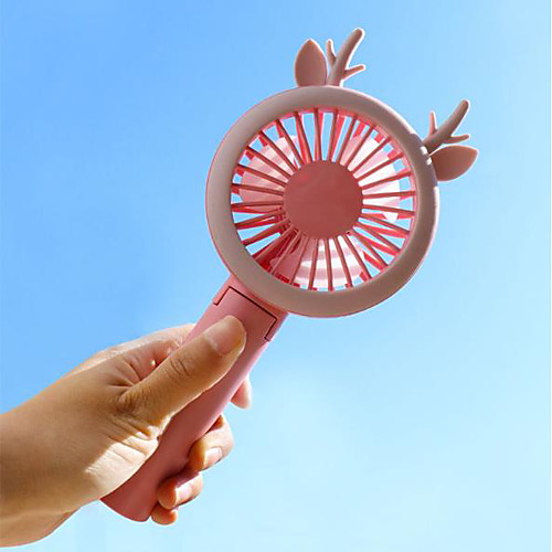 

Mini Portable Handheld Fan Rechargeable Personal USB Desk Fan 2400mAh Battery Operated 3 Speed Adjustable with LED Light Foldable/Strong Wind for Travel/Camping/Office/Disney Land
