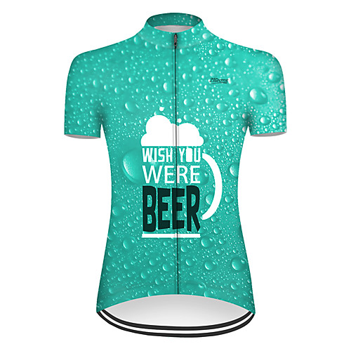 

21Grams Women's Short Sleeve Cycling Jersey Summer Nylon Polyester Green Oktoberfest Beer Bike Top Mountain Bike MTB Road Bike Cycling Ultraviolet Resistant Breathable Back Pocket Sports Clothing