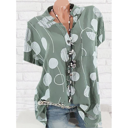 

Women's Blouse Shirt Floral Flower V Neck Tops White Black Blue