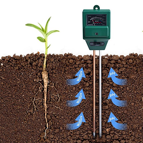 

3 in 1 Plant Flowers Soil PH Tester Moisture Measuring humidity Light Meter Hydroponics Analyzer Gardening Detector Hygrometer