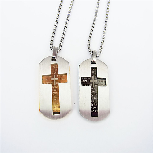 

Pendant Necklace Cross Unique Design Punk European Rock Stainless Steel Gold Silver 50 cm Necklace Jewelry For Halloween Sport Prom Street Beach