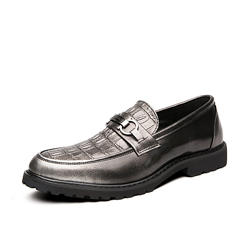 

Men's Summer / Fall Classic / British Daily Outdoor Loafers & Slip-Ons Walking Shoes Leather Breathable Wear Proof Wine / Black / Dark Blue