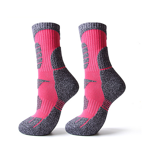 

R-BAO Women's Hiking Socks Ski Socks 1 Pair Winter Outdoor Warm Breathable Sweat wicking Comfortable Socks Chinlon Elastane Purple Fuchsia Blue for Ski / Snowboard Fishing Climbing / Cotton
