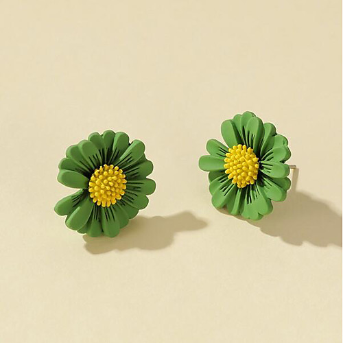 

Women's Stud Earrings 3D Daisy Fashion Earrings Jewelry White / Yellow / Orange For Street Gift Date Vacation Beach 1 Pair