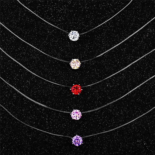 

Women's Pendant Necklace Necklace Dainty Artistic Trendy Fashion Zircon White Purple Red Blushing Pink Champagne 45 cm Necklace Jewelry For Masquerade Prom Birthday Party Beach Festival