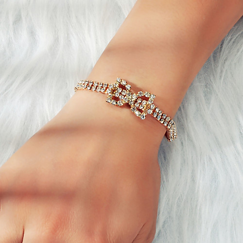 

Women's Bracelet Classic Wedding Stylish Luxury Classic Elegant Trendy Imitation Diamond Bracelet Jewelry Gold / Silver For Wedding Party Evening Gift Prom Beach