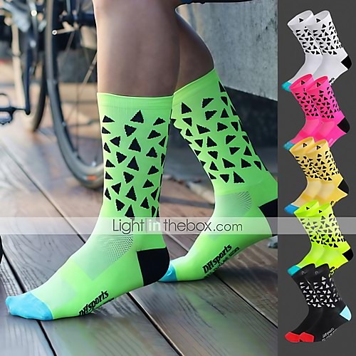 

Compression Socks Athletic Sports Socks Crew Socks Cycling Socks Men's Women's Bike / Cycling Breathable Quick Dry Wearable 1 Pair Letter & Number Nylon Spandex Polyester White Black Pink One-Size