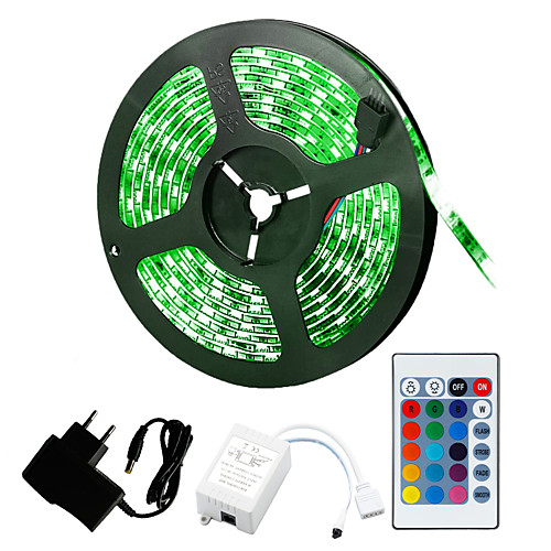 

1PC 1M Waterproof LED Light Strips Light Sets RGB Tiktok Lights 15W 60 x 5050 10mm LED Light 44Key IR Controller with 12V2A EU US Adapter