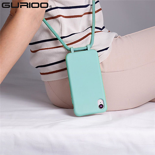 

Shockproof Cases for iPhone 11 Pro Max X XS XR 7 8 6 6S Plus Candy Color Lanyard Collar Neck Strap Rope Phone Case