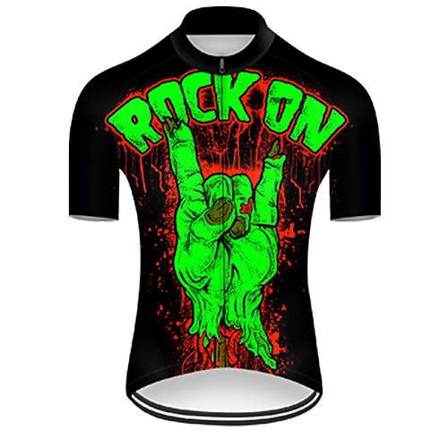 

21Grams Men's Short Sleeve Cycling Jersey Summer Nylon Polyester Green / Black Patchwork Gradient Funny Bike Jersey Top Mountain Bike MTB Road Bike Cycling Ultraviolet Resistant Quick Dry Breathable