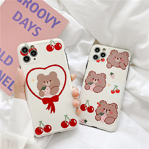 

Cute Cartoon Panda Bear Shockproof Silicone Case For iPhone 11 Pro Max X XR XS Max 8 7Plus se 2020 Couple Clear Soft TPU Back Cover