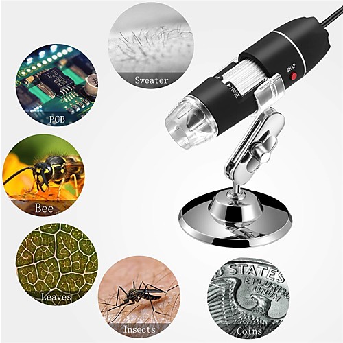 

1000X Pixel Glasses Wifi USB Digital Microscope 8LEDs Electronic Microscope Endoscope Camera Magnifier Lift Stand for Phone Pad