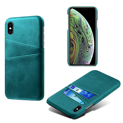 

Phone Case For iPhone Xs Max / Xr / X / Xs / 8 Plus / 7 Plus / 6 Plus / 8 / 7 / 6 / 6s Card Holder Shockproof Back Cover Solid Colored PU Leather