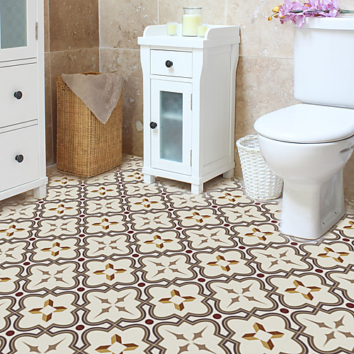 

wall stickers household self adhesive tile stickers bathroom toilet waterproof wear-resistant floor stickers 4Pcs 3030cm