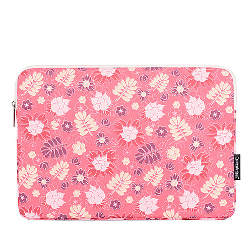 

11.6 12 13.3 14 15.6 Inch Laptop Sleeve Polyester Floral Flower For Women Pink Waterpoof Shock Proof