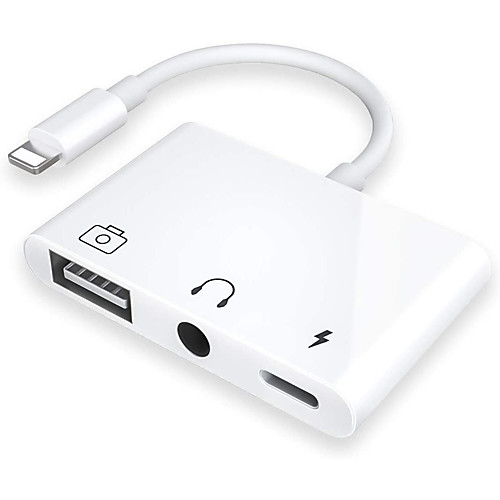

USB 3 Camera Headphone Adapter 3 in 1 USB OTG Device Adapter with Charging and 3.5mm Headphone Aux Jack Splitter Compatible Support USB Flash Drive MIDI Keyboard