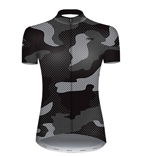 

21Grams Women's Short Sleeve Cycling Jersey Summer Nylon Polyester Camouflage Polka Dot Camo / Camouflage Bike Jersey Top Mountain Bike MTB Road Bike Cycling Ultraviolet Resistant Quick Dry Breathable