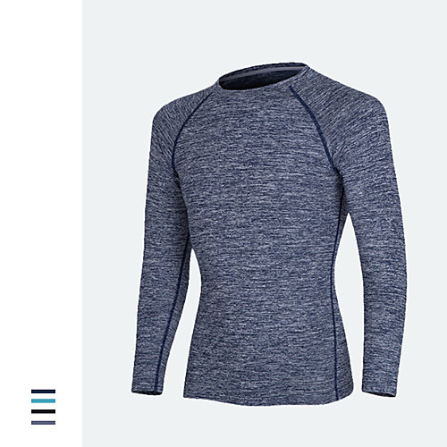 

Men's Long Sleeve Running Shirt Tee Tshirt Winter Elastane Thermal Warm Quick Dry Breathable Fitness Gym Workout Running Walking Jogging Sportswear Blue Camouflage Black Grey GrayBlue Orange
