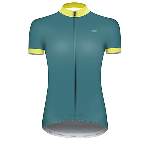 

21Grams Women's Short Sleeve Cycling Jersey Summer Nylon Polyester Green Patchwork Solid Color Bike Jersey Top Mountain Bike MTB Road Bike Cycling Ultraviolet Resistant Quick Dry Breathable Sports