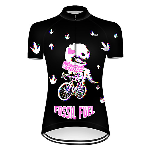 

21Grams Women's Short Sleeve Cycling Jersey Nylon Polyester Black / Red Animal Dinosaur Bike Jersey Top Mountain Bike MTB Road Bike Cycling Breathable Quick Dry Ultraviolet Resistant Sports Clothing