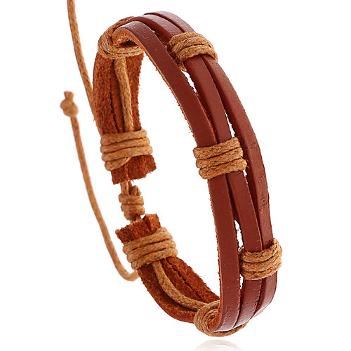 

Couple's Vintage Bracelet Loom Bracelet Braided Vintage Theme Holiday Punk Casual / Sporty Leather Bracelet Jewelry Brown For Gift Formal Date Birthday Festival