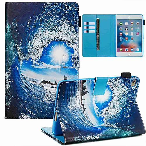 

Case For Apple iPad Mini 3/2/1 / iPad Mini 4 / iPad Mini 5 Wallet / Card Holder / with Stand Full Body Cases Sea Wave and Sun PU Leather / TPU