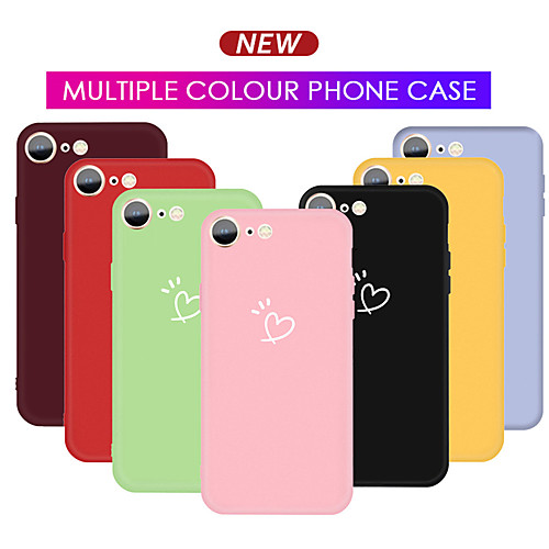 

Colorful Love Heart Phone Case For iPhone SE 2020 11 11 Pro 11 Pro Max 8 7 Candy Color Soft TPU Back Cover