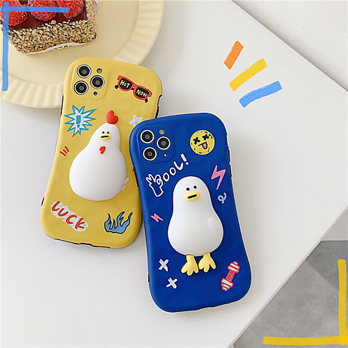 

Korean style cute duck phone case for 7 8 plus x xs xr max se 2020 11 pro fashion cartoon soft silicone shockproof protect cover