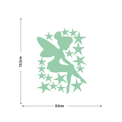 

Luminous Stickers Fairy Stars And Five-pointed Stars Home Background Decoration Removable Stickers 10.58CM