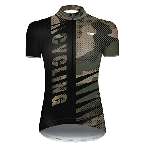 

21Grams Women's Short Sleeve Cycling Jersey Summer Nylon Polyester Camouflage Patchwork Camo / Camouflage Bike Jersey Top Mountain Bike MTB Road Bike Cycling Ultraviolet Resistant Quick Dry Breathable