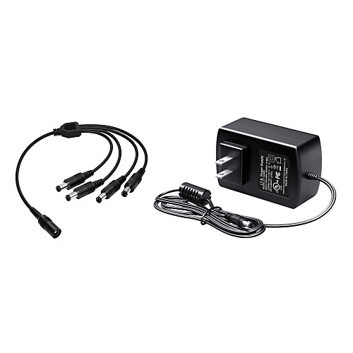 

ZOSI DC 12V 2A Power Supply Adaptor 12V Security Professional Converter US Adapter and 1-to-4 Power Cable For CCTV Camera CCTV system
